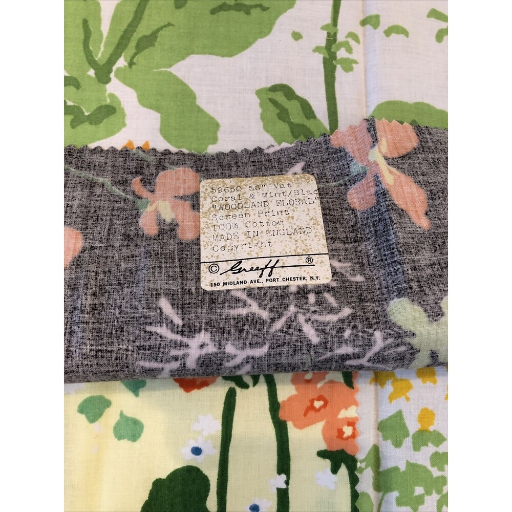 Vintage Fabric Swatch Greeff Woodland & Floral England - Picture 6 of 11